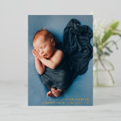 金ゴールドレタリングベビー誕生発表 箔シーズンカード (立ち正面)