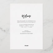 金ゴールドレタリングベビー誕生発表 箔シーズンカード (裏面)