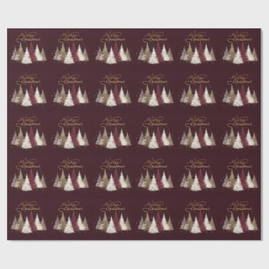 金ゴールドレタリングメリークリスマス ラッピングペーパー (フラット)