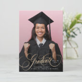 金ゴールドレタリング卒業写真研究科 案内状 (スタンド正面)