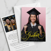 金ゴールドレタリング卒業写真研究科 案内状