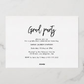 金ゴールドレタリング薬局卒業発表 箔招待状 (裏面)