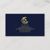 金ゴールドレターCホームミニマリストブルー建築 名刺 (裏面)