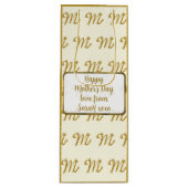 金ゴールドレターMパタエレガントーン母の日カスタム ワインギフトバッグ (正面)