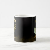 金ゴールドレターNバタフライマグデザイン コーヒーマグカップ (中央)