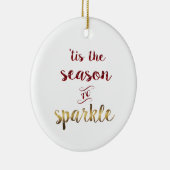 金ゴールドレッドは輝く季節だ"手書き セラミックオーナメント (右)