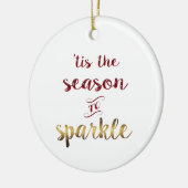 金ゴールドレッドは輝く季節だ"手書き セラミックオーナメント (左)