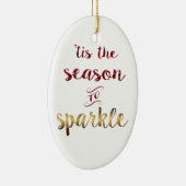 金ゴールドレッドは、手書き輝く季節 セラミックオーナメント (右)