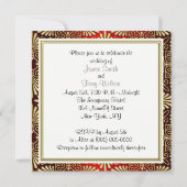 金ゴールドレッドアールデコダマスクウェディング招待状 招待状 (裏面)