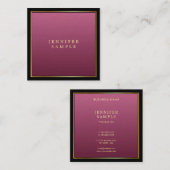 金ゴールドレッドエレガントプロフェッショナル洗練ラグジュアリー スクエア名刺 (正面/裏面)