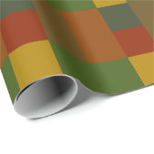 金ゴールドレッドオリーブグリーンオレンジカラーブロックプリント ラッピングペーパー (ロールコーナー)