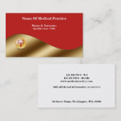 金ゴールドレッドカデエレガントュース医療 名刺 (正面/裏面)