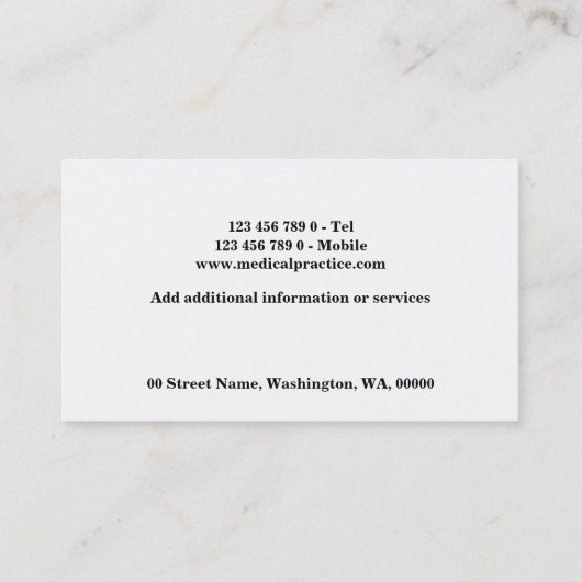 金ゴールドレッドカデエレガントュース医療 名刺 (裏面)