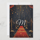 金ゴールドレッドカーペットSweet sixteen映画誕生日パーティー 招待状 (裏面)