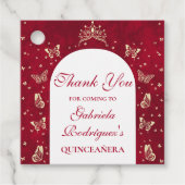 金ゴールドレッドキンセアニラバタフライティアラミンス フェイバータグ (正面)