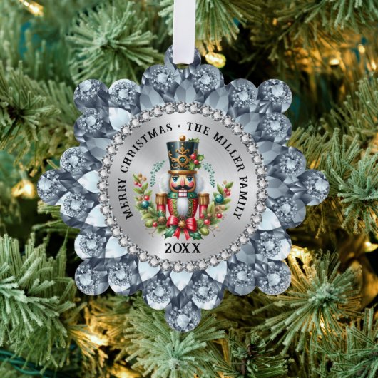 金ゴールドレッドクリスマスくるみ割り、グレームフレーム オーナメントカード (インサイチュ (木))