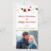 金ゴールドレッドクリスマスボール シーズンカード (正面)