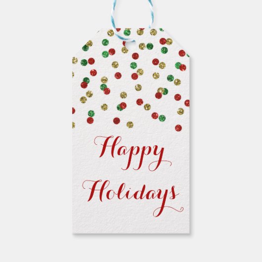 金ゴールドレッドグリッター紙吹雪クリスマスベーキングラベル ギフトタグ (裏面)