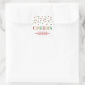 金ゴールドレッドグリッター紙吹雪応援クリスマスカスタム スクエアシール (バッグ)