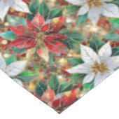 金ゴールドレッドグリーンホワイトポインセチア テーブルクロス (アングル)