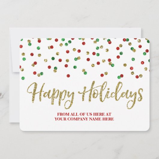 金ゴールドレッドグリーン紙吹雪クリスマスカード事業 シーズンカード (正面)