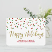 金ゴールドレッドグリーン紙吹雪クリスマスカード事業 シーズンカード (スタンド正面)