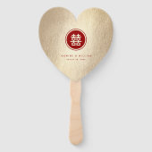 金ゴールドレッドサークルダブル中国のハピネス結婚ズ ハンドファン (正面)