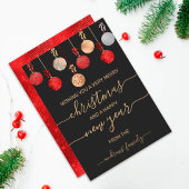 金ゴールドレッドシルバーグリッターぶら下がったのオーナメントクリスマス シーズンカード