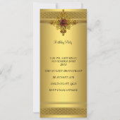 金ゴールドレッドジュエル40歳の誕生日パーティー 招待状 (裏面)