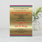 金ゴールドレッドストライプのクリスマスパーティー 案内状 (スタンド正面)