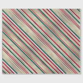 金ゴールドレッドストライプグリーン紙 ラッピングペーパー (フラット)