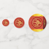 金ゴールドレッドスネークペーパーカット2025ゴールデンパーティー紙吹雪 コンフェッティ (正面)