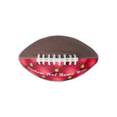 金ゴールドレッドダイヤモンドあなたのテキストサッカーギフトをタフテッド アメリカンフットボール (正面)