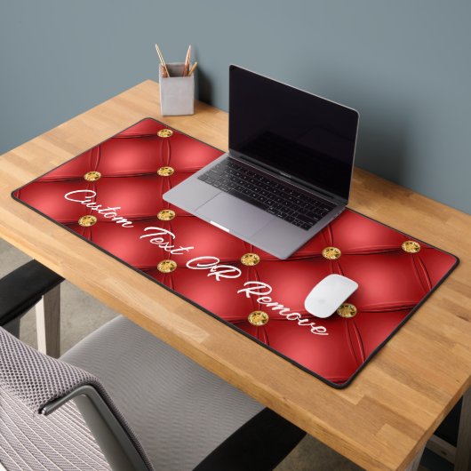 金ゴールドレッドダイヤモンドタフテカスタムッド文字名 デスクマット (オフィス2)