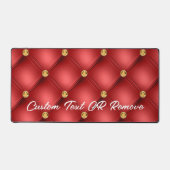 金ゴールドレッドダイヤモンドタフテカスタムッド文字名 デスクマット (正面)