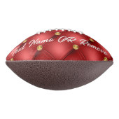 金ゴールドレッドダイヤモンドタフテッドレザーあなたのテキストサッカー アメリカンフットボール (回転90)
