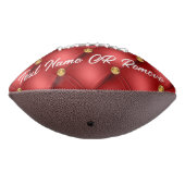 金ゴールドレッドダイヤモンドタフテッドレザーあなたのテキストサッカー アメリカンフットボール (回転270)