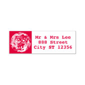 金ゴールドレッドドラゴンフェニックス中国の結婚式の引き出物 セルフインキングスタンプ (デザイン)