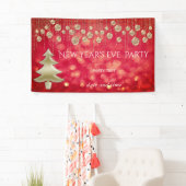 金ゴールドレッドニューイヤーズイブパーティー眩しい贅沢 横断幕 (インサイチュ)