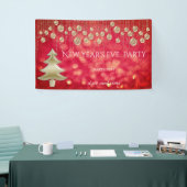 金ゴールドレッドニューイヤーズイブパーティー眩しい贅沢 横断幕 (トレードショー)