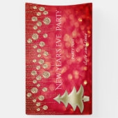 金ゴールドレッドニューイヤーズイブパーティー眩しい贅沢 横断幕 (縦)