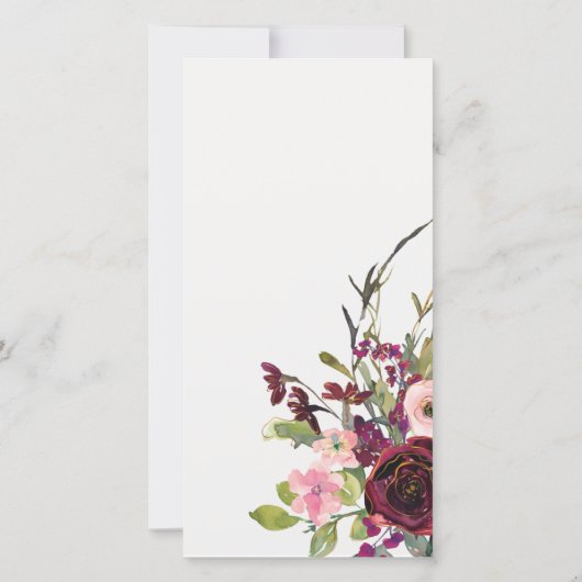 金ゴールドレッドネイビーピンクローズフローラブライダルシャワー招待状 サンキューカード (裏面)