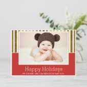 金ゴールドレッドハッピーホリデーズフォトベビー発表 シーズンカード (スタンド正面)