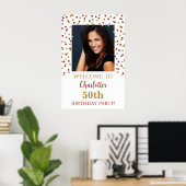 金ゴールドレッドバースデーカスタムタパーティー20x30写真 ポスター (ホームオフィス)