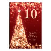 金ゴールドレッドフェスティバルクリスマスツリーホリデ結婚ーズ テーブルナンバー (正面)