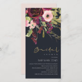 金ゴールドレッドブラックバラフローラブライダルシャワー招待状 サンキューカード (正面/裏面)