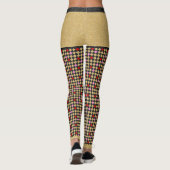 金ゴールドレッドブラックピンクグリッターシ市松模様にックガーリーシック レギンス (裏面)