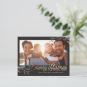 金ゴールドレッドベリー写真フレーム |メリークリスマス ポストカード (スタンド正面)