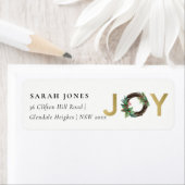 金ゴールドレッドホリーベリージョイリースクリスマスアドレス ラベル (インサイチュ)