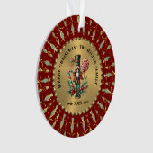 金ゴールドレッドホワイトダイアモンズクリスマスくるみ割り オーナメント (正面)